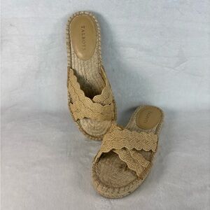 Talbots Hester Raffia Espadrille Sandals Womens 9 Crisscross Flats